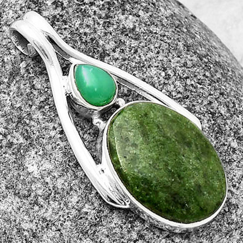 Natural Serpentine & Chrysoprase Pendant P-1006 SDP139184