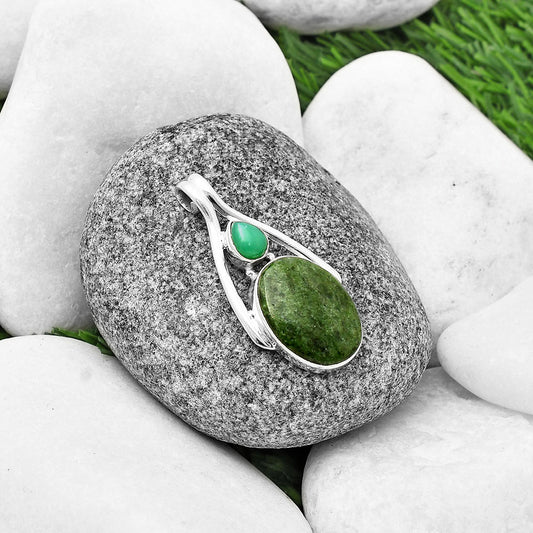 Natural Serpentine & Chrysoprase Pendant P-1006 SDP139184