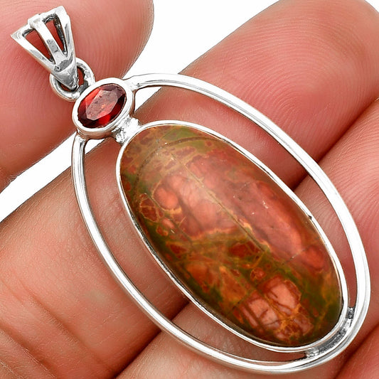 Natural Cherry Creek & Garnet Pendant P-1005 SDP139192