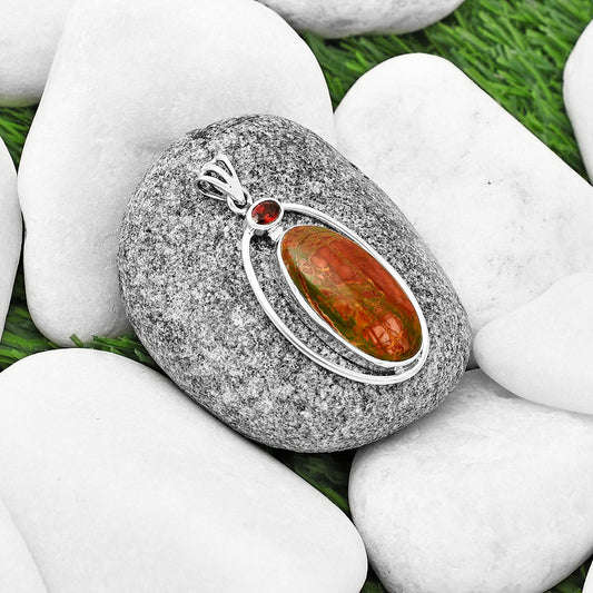 Natural Cherry Creek & Garnet Pendant P-1005 SDP139192