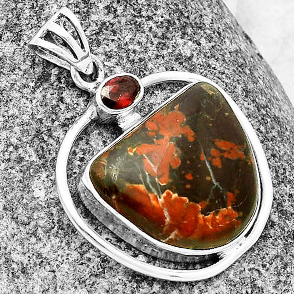 Natural Cherry Creek & Garnet Pendant P-1005 SDP139194