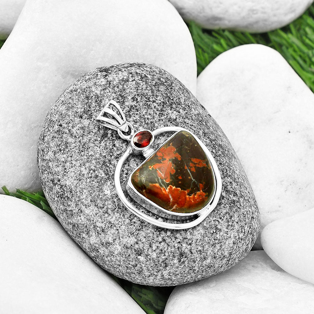 Natural Cherry Creek & Garnet Pendant P-1005 SDP139194