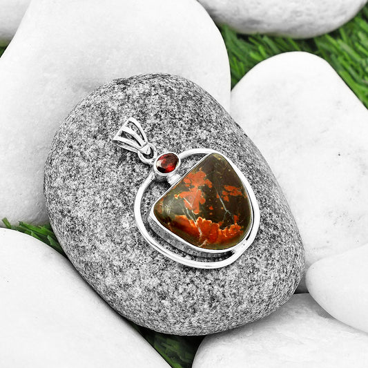 Natural Cherry Creek & Garnet Pendant P-1005 SDP139194