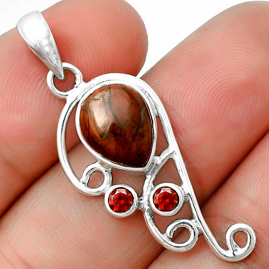 Natural Cherry Creek & Garnet Pendant P-1039 SDP139283