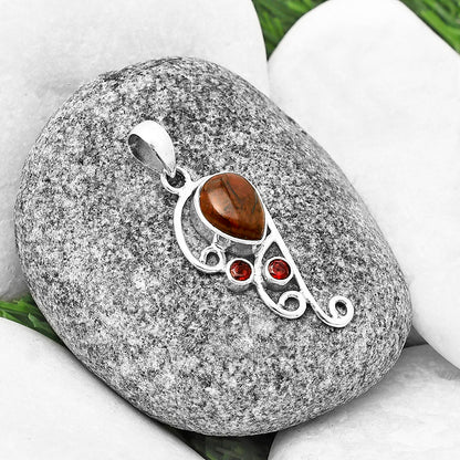 Natural Cherry Creek & Garnet Pendant P-1039 SDP139283