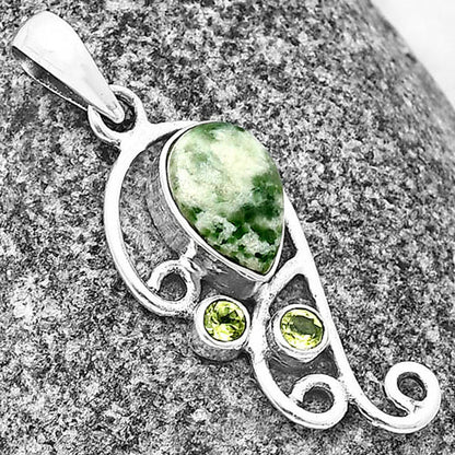 Natural Dioptase & Peridot Pendant P-1039 SDP139290
