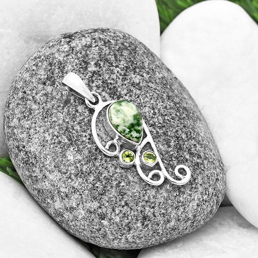 Natural Dioptase & Peridot Pendant P-1039 SDP139290