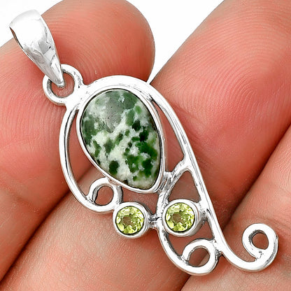 Natural Dioptase & Peridot Pendant P-1039 SDP139314