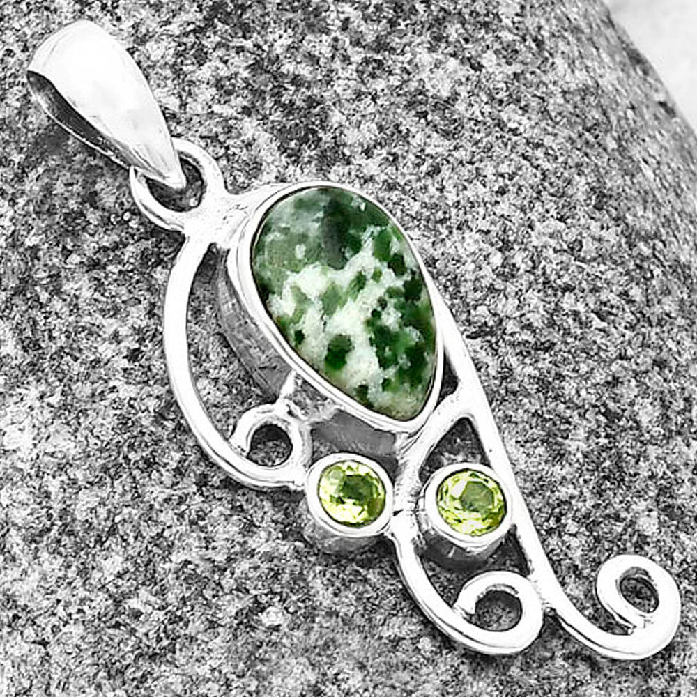 Natural Dioptase & Peridot Pendant P-1039 SDP139314