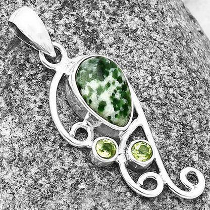 Natural Dioptase & Peridot Pendant P-1039 SDP139314