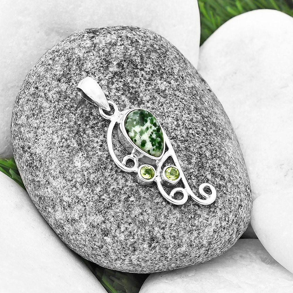 Natural Dioptase & Peridot Pendant P-1039 SDP139314
