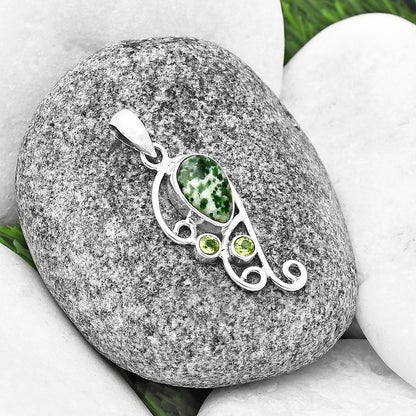 Natural Dioptase & Peridot Pendant P-1039 SDP139314
