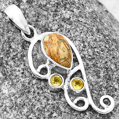Natural Rock Calcy & Citrine Pendant P-1039 SDP139334