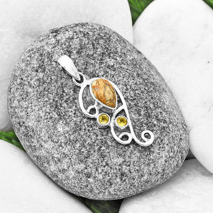 Natural Rock Calcy & Citrine Pendant P-1039 SDP139334