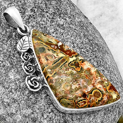 Floral - Natural Leopard Skin Jasper Pendant P-1070 SDP139459