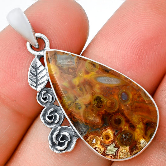 Floral - Palm Root Fossil Agate Pendant P-1070 SDP139463
