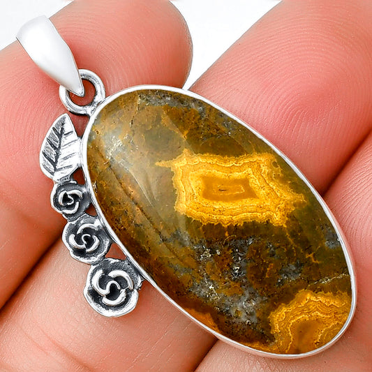 Floral - Ocean Jasper - Madagascar Pendant P-1070 SDP139467