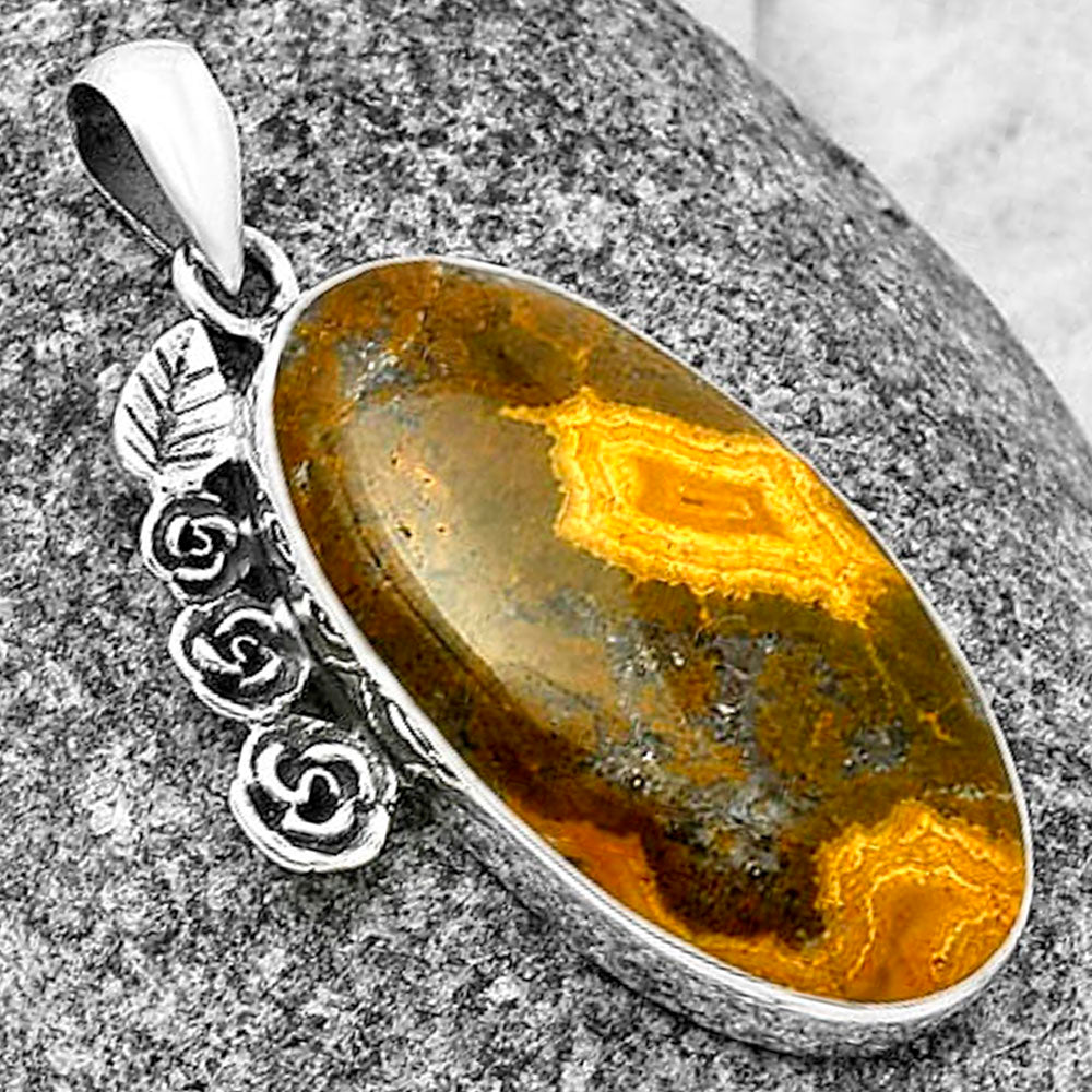 Floral - Ocean Jasper - Madagascar Pendant P-1070 SDP139467