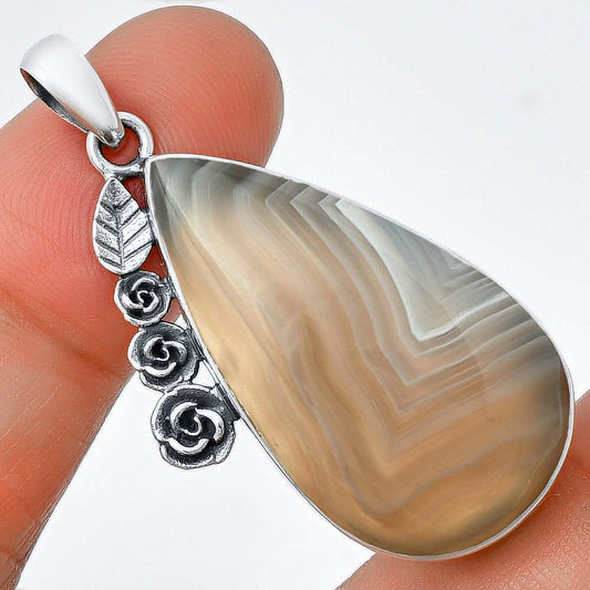 Floral - Natural Banded Onyx Pendant P-1070 SDP139476