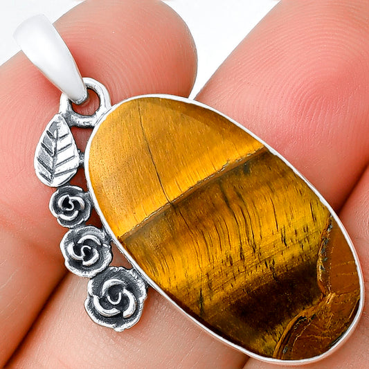 Floral - Natural Tiger Eye - Africa Pendant P-1070 SDP139484