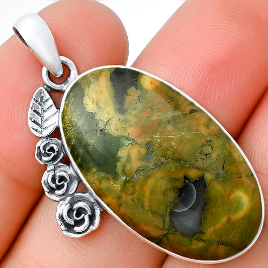 Floral - Ocean Jasper - Madagascar Pendant P-1070 SDP139503