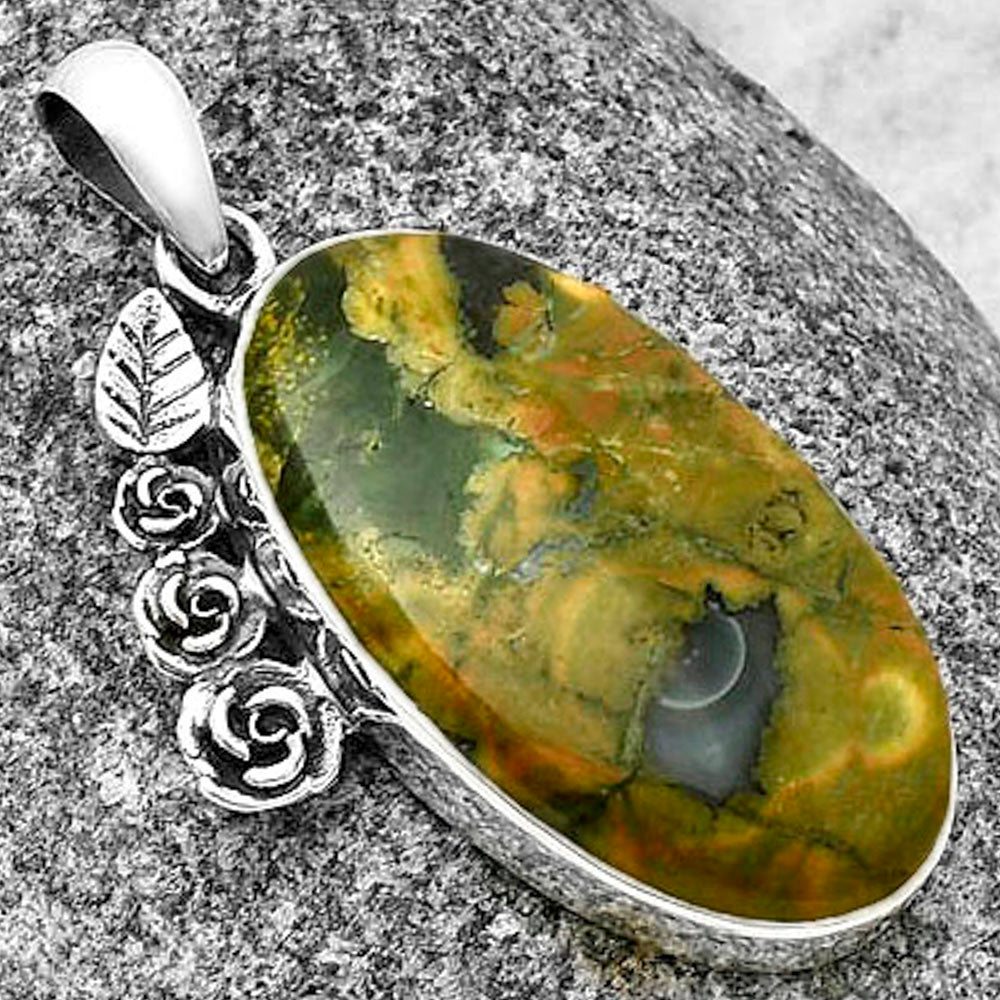Floral - Ocean Jasper - Madagascar Pendant P-1070 SDP139503