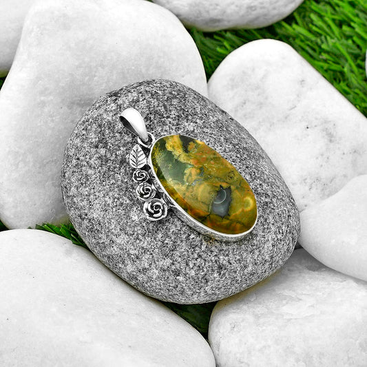 Floral - Ocean Jasper - Madagascar Pendant P-1070 SDP139503