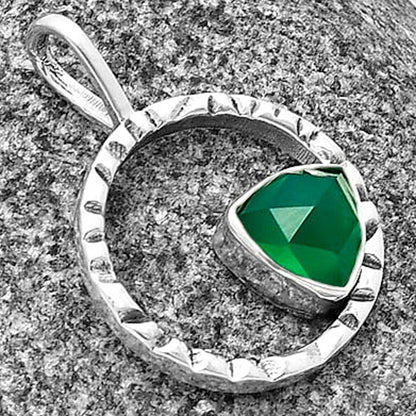 Natural Green Onyx Checker Pendant P-1067 SDP139564