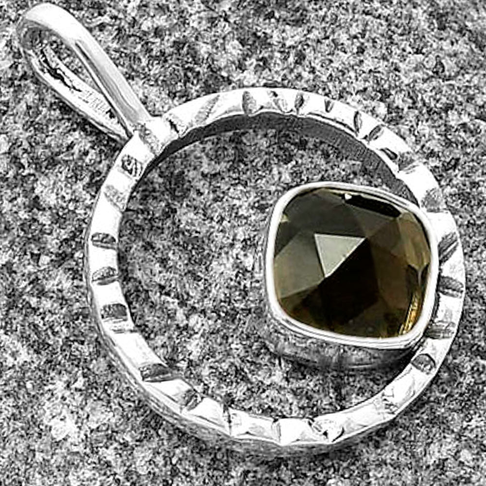 Natural Smoky Quartz Checker - Brazil Pendant P-1067 SDP139572