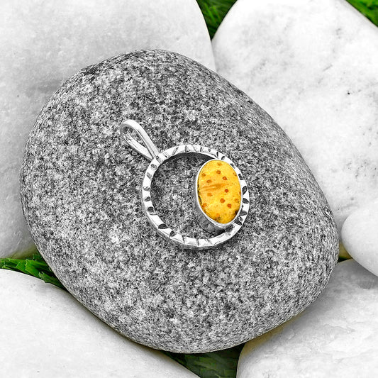 Natural Palm Root Fossil Agate Pendant P-1067 SDP139610