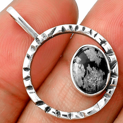 Natural Snow Flake Obsidian Pendant P-1067 SDP139616