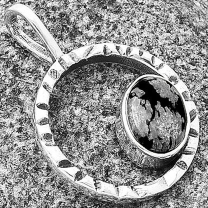 Natural Snow Flake Obsidian Pendant P-1067 SDP139616