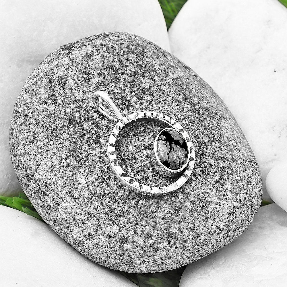 Natural Snow Flake Obsidian Pendant P-1067 SDP139616