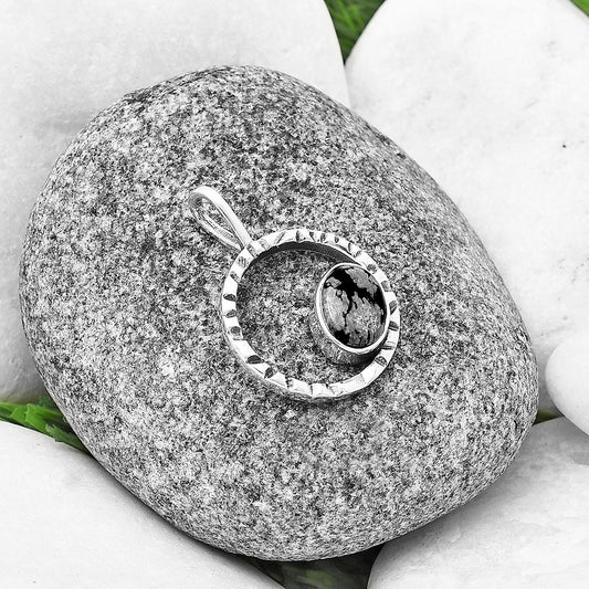 Natural Snow Flake Obsidian Pendant P-1067 SDP139616