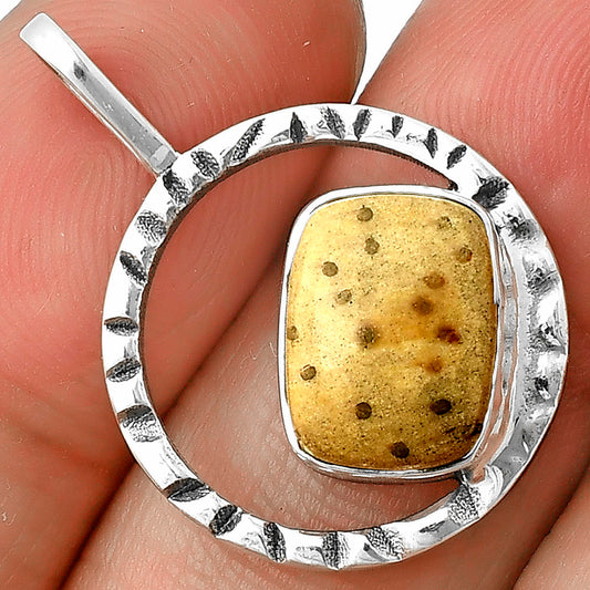 Natural Palm Root Fossil Agate Pendant P-1067 SDP139621