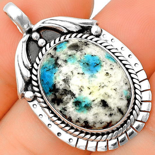 Natural K2 Blue - Azurite In Quartz Pendant P-1568 SDP139752