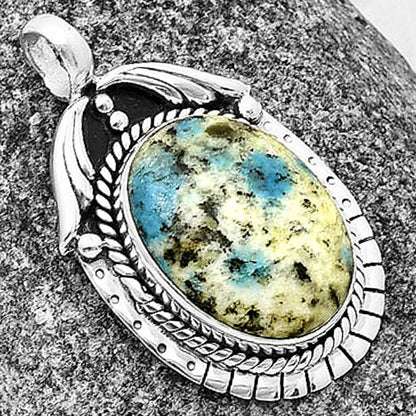 Natural K2 Blue - Azurite In Quartz Pendant P-1568 SDP139752