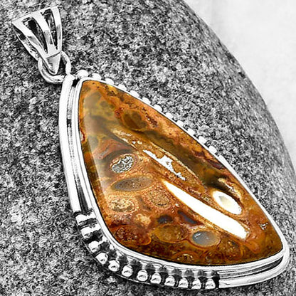 Natural Palm Root Fossil Agate Pendant P-1073 SDP139772
