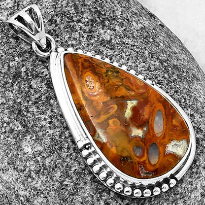 Natural Palm Root Fossil Agate Pendant P-1073 SDP139818