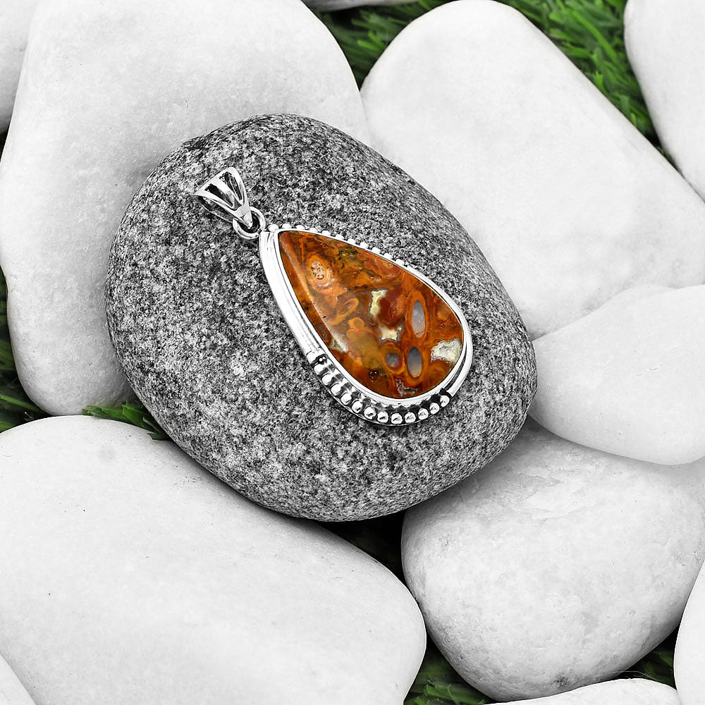 Natural Palm Root Fossil Agate Pendant P-1073 SDP139818