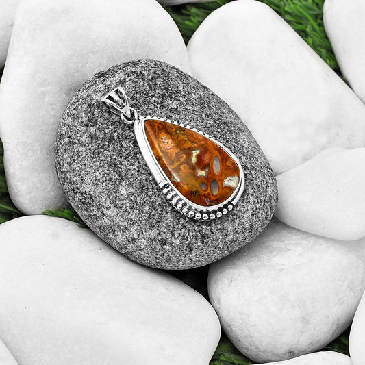 Natural Palm Root Fossil Agate Pendant P-1073 SDP139818