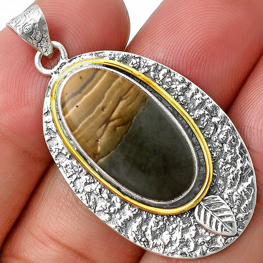 Two Tone - Natural Polygram Jasper Pendant P-1222 SDP140010