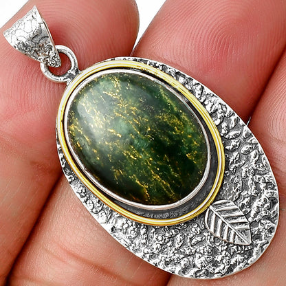 Two Tone - Natural Green Fuchsite Pendant P-1222 SDP140013