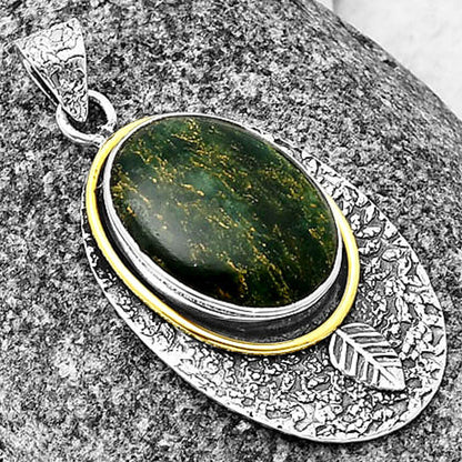 Two Tone - Natural Green Fuchsite Pendant P-1222 SDP140013