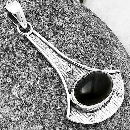 Natural Black Onyx - Brazil Pendant P-1195 SDP140249
