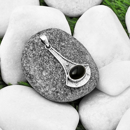 Natural Black Onyx - Brazil Pendant P-1195 SDP140249