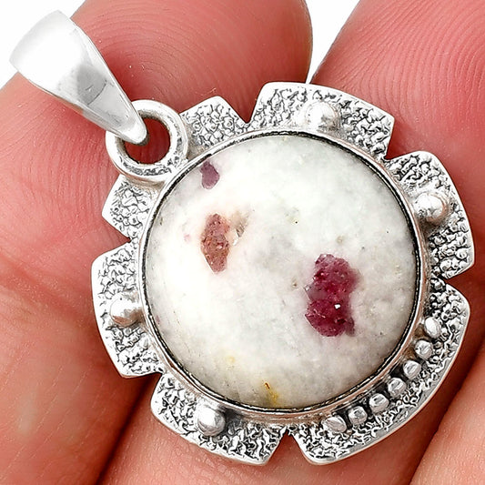 Natural Pink Tourmaline in Quartz Pendant P-1485 SDP140271