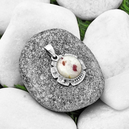 Natural Pink Tourmaline in Quartz Pendant P-1485 SDP140271