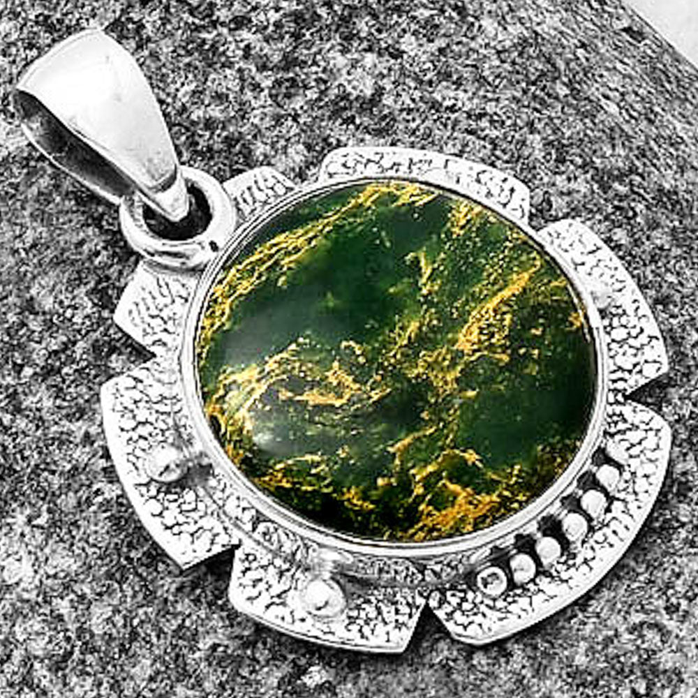 Natural Green Fuchsite Pendant P-1485 SDP140273
