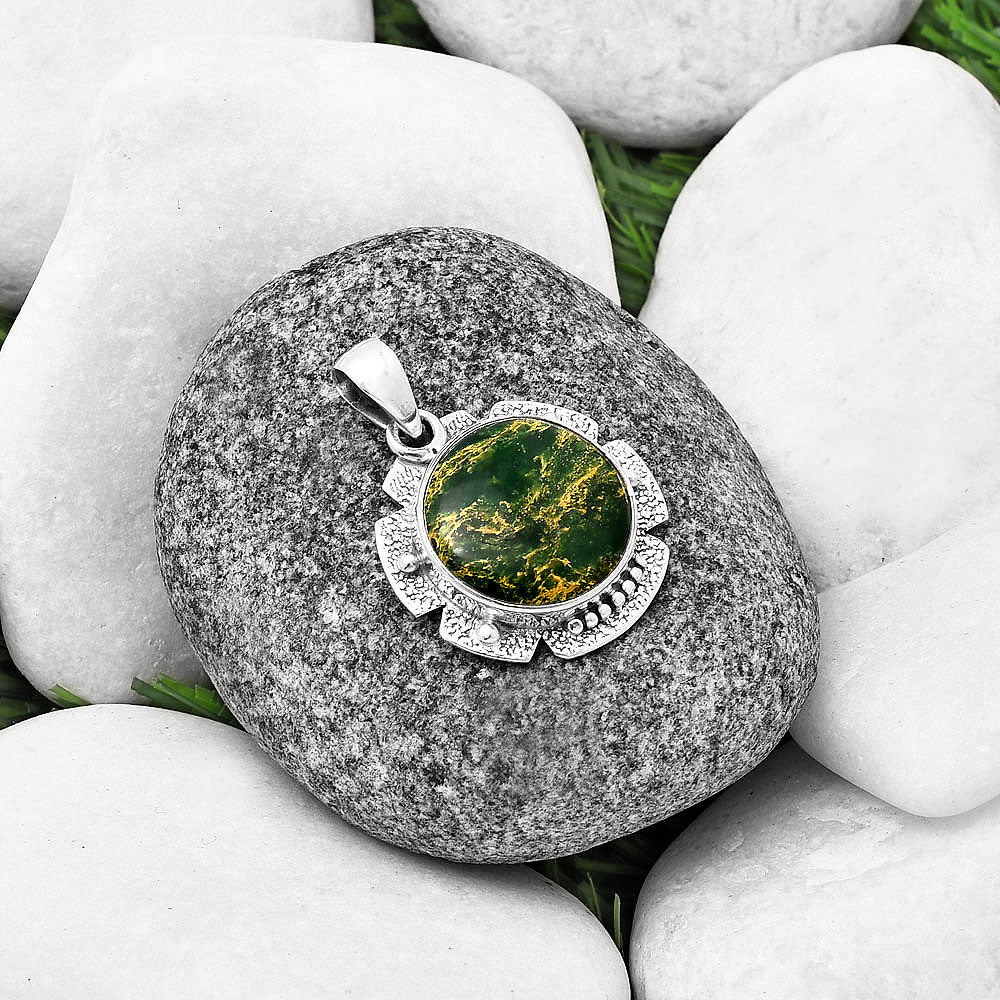 Natural Green Fuchsite Pendant P-1485 SDP140273